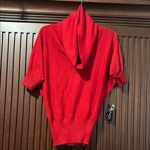 Kim Rogers Red Cowl Neck Sweater